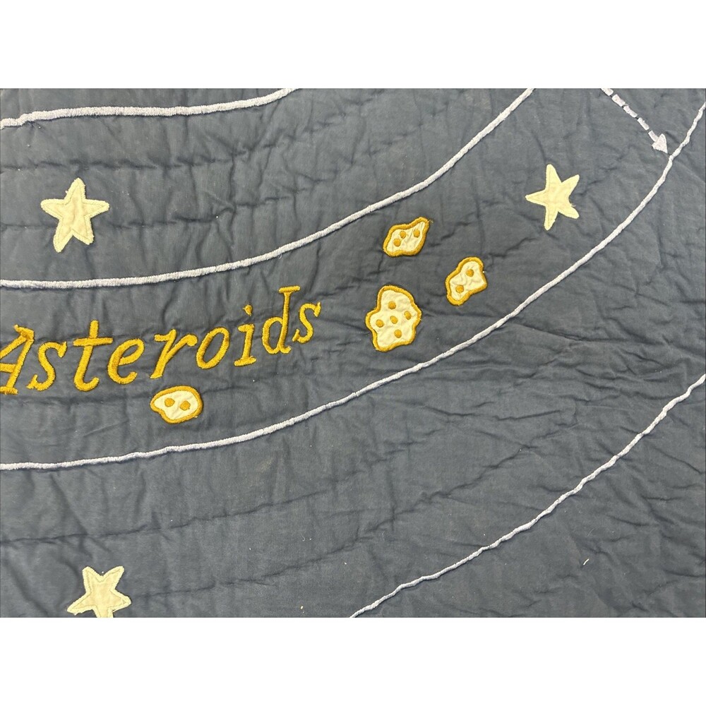 Land of Nod Solar System Quilt Twin Bed Space Planets Applique Astronomy STEM - Picture 6 of 13